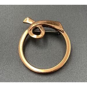 Renoir Signed Modern Circle Copper Brooch